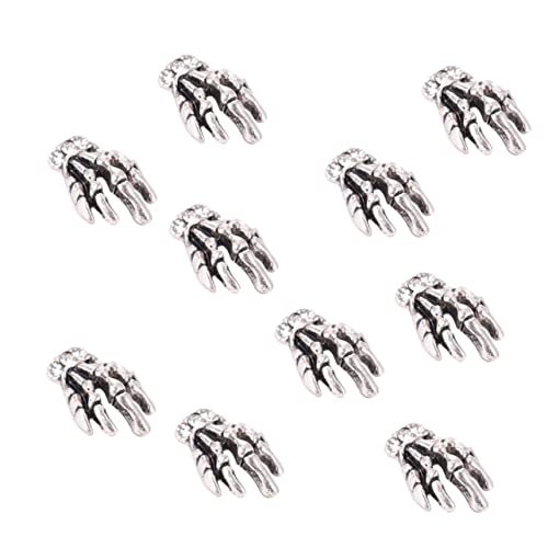 SKISUNO 10 Stück Teiliges Skelett Hand Nagelkunst Dekoration aus Legierung DIY Maniküre Zubehör für Halloween Party und Kreative Nail Art Verzierungen SKISUNO 10 Stück Teiliges Skelett Hand Nagelkunst Dekoration aus Legierung DIY Maniküre Zubehör für Halloween Party und Kreative Nail Art Verzierungen von SKISUNO