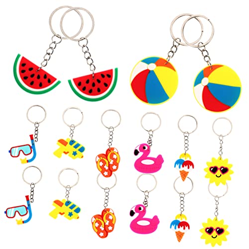 SKISUNO 16st Hawaiischer Schlüsselanhänger Sommer Schlüsselanhänger Für Strandpartys Ananas Schlüsselanhänger Cartoon-schlüsselanhänger Flamingo-schlüsselanhänger Pvc von SKISUNO