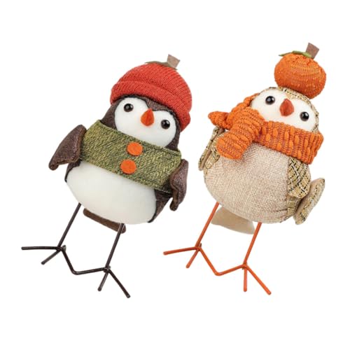 SKISUNO 2 Stück Thanksgiving-tischfiguren, Heimdekoration, Stoffvogel, Tischplatte, Stehend, Stofffiguren, Stehend, Vogeltischplatte, Stoff, Herbstfigur Für Zuhause von SKISUNO