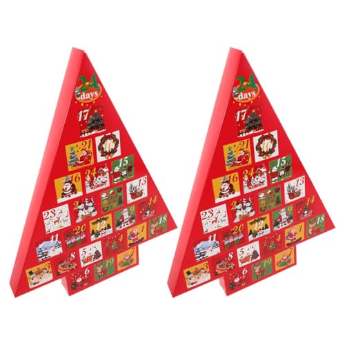 SKISUNO 2 X Weihnachts-adventskalender-box, 24 Tage Feiertags-countdown-adventskalender, Selbstgemachte Leere Boxen Für Feiertagsgeschenke Und Tischdekoration von SKISUNO