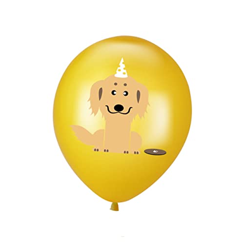 SKISUNO 20 Stück 12 Zoll Haustier Geburtstag Ballon Hund Gedruckt Ballon Latex Ballon Partyzubehör (6 Stück Blue Huskie, 4 Stück Golden Golden Retriever, 4 Stück White German Shepherd von SKISUNO