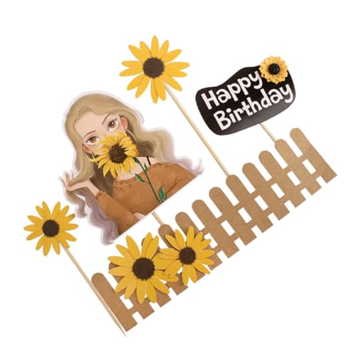 SKISUNO 25 Stücke Sonnenblume Kuchen Dekoration Kuchen Topper Sichere Kuchen Delicate Cake Topper von SKISUNO