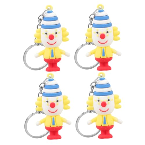 SKISUNO 4 Stück Clown-puppen-schlüsselanhänger Zirkus-charme-anhänger Clown-charme Mini-clown-figuren Anime-schlüsselanhänger Kleiner Schlüsselanhänger Für Die Handtasche ， von SKISUNO