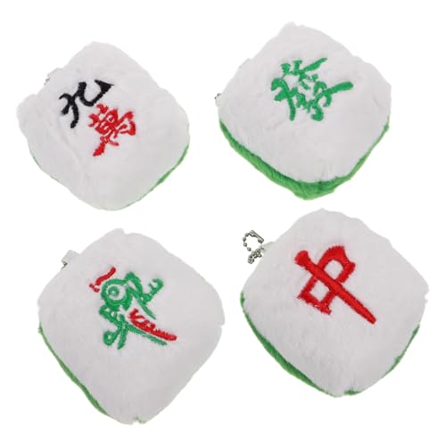 SKISUNO 4-teiliges Mini-mahjong-plüschspielzeug-set, Weiche Plüschtiere, Kinder-partygeschenke, Schlüsselanhänger, Ornament, Partyzubehör, Mahjong-plüsch-anhänger von SKISUNO