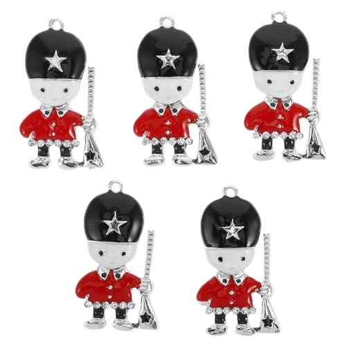 SKISUNO 5 Stück Mini-nussknacker-Charms Zur Schmuckherstellung, DIY-weihnachtsanhänger-Charm Für DIY-Halskette, Armband, Weihnachtsohrringe, Bastelbedarf, Dekoration von SKISUNO