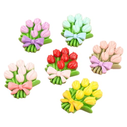 SKISUNO 6 Stück Künstlicher Blumenstrauß Für Handyhüllen DIY Charms Handy Anhänger Handy Shell Ornamente Charms Für Schmuckherstellung DIY Handy Cover Charms Telefon Cover von SKISUNO