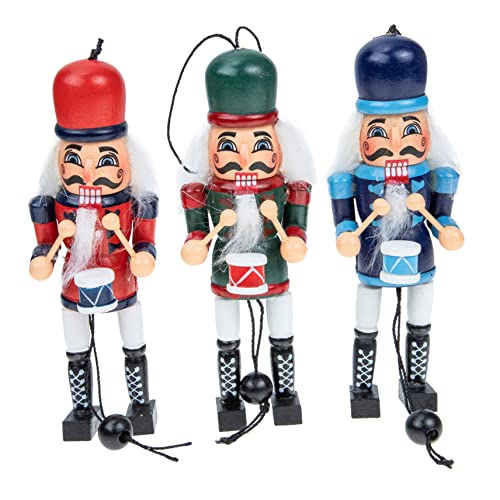 SKISUNO Nussknacker aus Holzfiguren Dekoration Tischdekoration Weihnachten Hängedekoration Hölzern Patriotische Weihnachtsbaum Marionette Soldatenfigur von SKISUNO