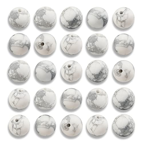 200 Stück 4 mm große, natürliche, matte Howlith-Perlen, rund, lose Edelsteinperlen für Schmuckherstellung, mit Kristall-Stretchschnur 200 Stück 4 mm große, natürliche, matte Howlith-Perlen, rund, lose Edelsteinperlen für Schmuckherstellung, mit Kristall-Stretchschnur von SKKIKHYBPO