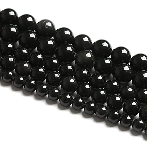 4 mm, 86 Stück, Naturstein, schwarzer Obsidian, lose Perlen für Schmuckherstellung, DIY-Armband, 1 Strang 4 mm, 86 Stück, Naturstein, schwarzer Obsidian, lose Perlen für Schmuckherstellung, DIY-Armband, 1 Strang von SKKIKHYBPO