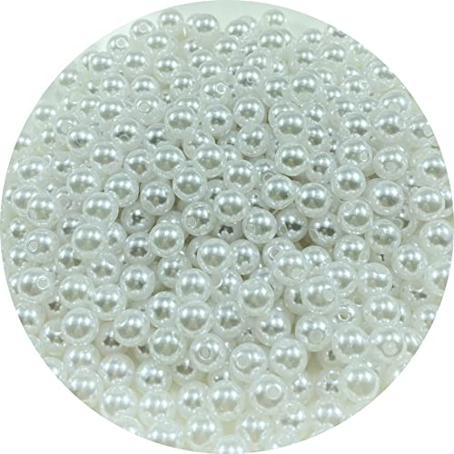 400 Stück Perlen, 8 mm, weiße Perlen, Bastelperlen, runde lose Perlen mit Löchern zum Nähen, Basteln, Dekoration, Armband, Halskette, Schmuckherstellung 400 Stück Perlen, 8 mm, weiße Perlen, Bastelperlen, runde lose Perlen mit Löchern zum Nähen, Basteln, Dekoration, Armband, Halskette, Schmuckherstellung von SKKIKHYBPO