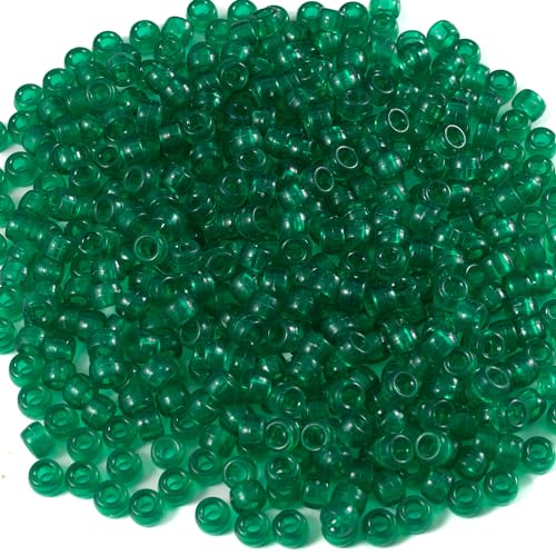 Acrylperlen, transparent, grün, Pony-Perlen, 6 x 9 mm, für Armbänder, Halsketten, Schmuckherstellung, Ohrringe, Haarflechten, für Armbänder, Kunststoffperlen, 1000 Stück Acrylperlen, transparent, grün, Pony-Perlen, 6 x 9 mm, für Armbänder, Halsketten, Schmuckherstellung, Ohrringe, Haarflechten, für Armbänder, Kunststoffperlen, 1000 Stück von SKKIKHYBPO