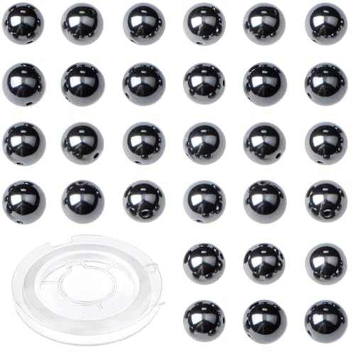 Natursteinperlen, schwarzer Häma, rund, echter Stein, lose Edelstein-Perlen, Lochgröße 1 mm, DIY-Charm, glatte Perlen für Armbänder, Halsketten, Ohrringe, 6 mm, 200 Stück (schwarzer Häma, 6 mm) Natursteinperlen, schwarzer Häma, rund, echter Stein, lose Edelstein-Perlen, Lochgröße 1 mm, DIY-Charm, glatte Perlen für Armbänder, Halsketten, Ohrringe, 6 mm, 200 Stück (schwarzer Häma, 6 mm) von SKKIKHYBPO
