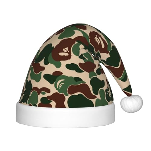 SKKNT Aniaml Weihnachtsmütze, Camouflage, grüner Druck, Weihnachtszubehör, Uni, Outdoor, Weihnachten, Partys, Geschenk, Urlaub von SKKNT