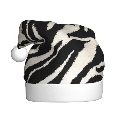 Weihnachtsmütze mit Zebra-Tierdruck, für Erwachsene, Weihnachtsmannmütze, Weihnachtsmannmütze, Party-Zubehör, Weihnachten, Outdoor-Party von SKKNT