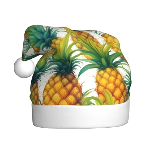 Weihnachtsmütze mit exotischem tropischem Ananas-Druck, für Erwachsene, Weihnachtsmannmütze, Weihnachtsfeier, Zubehör, Weihnachten, Outdoor-Party von SKKNT