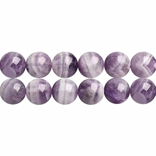 SKYBEADS Natürliche Echte Schickes Amethyst Kristalle und Edelsteine Perlen zum Auffädeln Runde 6mm Naturstein 38cm Strang Approx 60 Stück von SKYBEADS