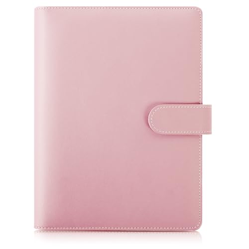 SKYDUE A5 Binder, A5 Ringbuch Kunstleder, Ringbuch A5 Nachfüllbar, Budget Binder A5, Notizbuch A5(Innenpapier Nicht Enthalten), Organizer A5 Für Büro Schule Und Reisearbeit(Rosa) von SKYDUE