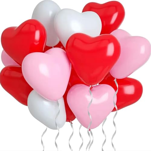 Luftballons Herzen Rot Rosa Weiß SKYIOL 30 Stück12 zoll Herz Ballons Latex Helium Luftballons für Hochzeit Verlobung Valentinstag Mädchen Damen Geburtstag Muttertag Party Deko von SKYIOL