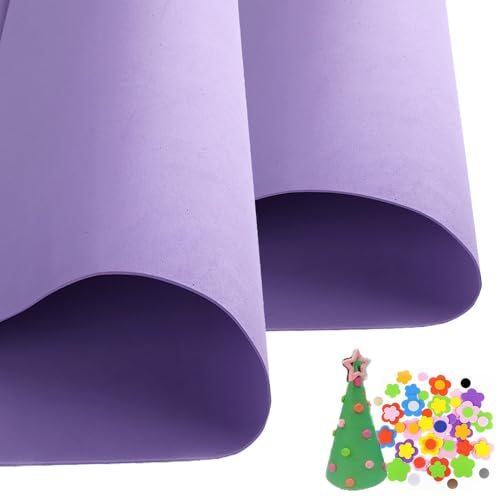 EVA-Schaumstoff, für Cosplay, EVA-Schaum, 1 mm dick, 50 x 50 cm, 2 Stück, Hellviolett, für Kunsthandwerk, DIY-Projekte von SKYPRO