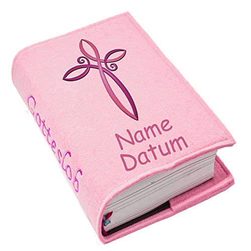 Gotteslob Gotteslobhülle Hülle Kreuz pink lila Filz Namen bestickt Einband Umschlag personalisierte Gesangbuchhülle, Farbe:rosa Gotteslob Gotteslobhülle Hülle Kreuz pink lila Filz Namen bestickt Einband Umschlag personalisierte Gesangbuchhülle, Farbe:rosa von SL-Store GbR