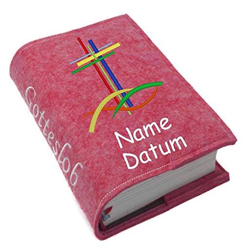 Gotteslob Gotteslobhülle Hülle bunte Kreuze Filz mit Namen bestickt Einband Umschlag personalisierte Gesangbuchhülle, Farbe:pink meliert Gotteslob Gotteslobhülle Hülle bunte Kreuze Filz mit Namen bestickt Einband Umschlag personalisierte Gesangbuchhülle, Farbe:pink meliert von SL-Store GbR