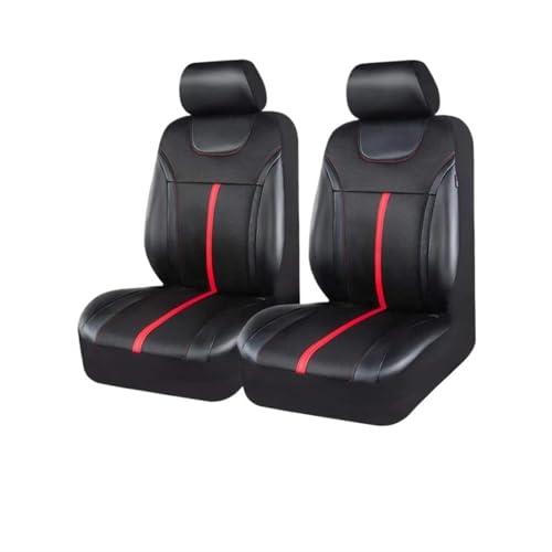 SLAHAJ Auto-Schonbezüge Auto Sitzbezug Universal-Autositzbezug-Set aus PU-Leder und Netzstoff, Autozubehör, Unisex, passend für die meisten Sitzkissen für Autos, SUVs, Vans und Lastwagen(2 seat Red) von SLAHAJ