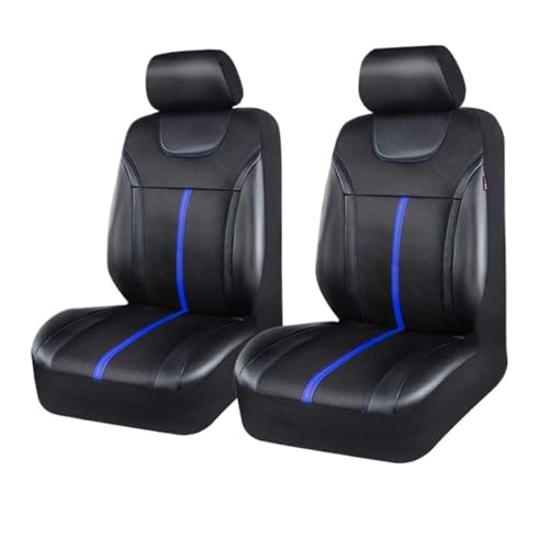 SLAHAJ Auto-Schonbezüge Auto Sitzbezug Universal-Autositzbezug-Set aus PU-Leder und Netzstoff, Autozubehör, Unisex, passend für die meisten Sitzkissen für Autos, SUVs, Vans und Lastwagen(2 seat Blue) von SLAHAJ