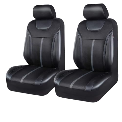 SLAHAJ Auto-Schonbezüge Auto Sitzbezug Universal-Autositzbezug-Set aus PU-Leder und Netzstoff, Autozubehör, Unisex, passend für die meisten Sitzkissen für Autos, SUVs, Vans und Lastwagen(2 seat Gray) von SLAHAJ