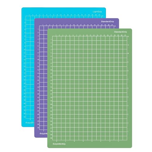 3 Pack Schneidematte,Vinyl Schneidematte für Cricut Maker,Ersatzkleber Klebrige Schneidematten zum Basteln，Rutschfester Matt für Cricut Zubehör Standardgrip,Lightgrip,Stronggrip von SLAKOZYT