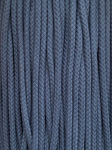 Kordel Baumwolle 8mm rund Schnur Turnbeutel Seil 9 Farben (Jeansblau, 300) von SLANTASTOFFE BRINGEN SIE UNSEREM STOFF LEBEN