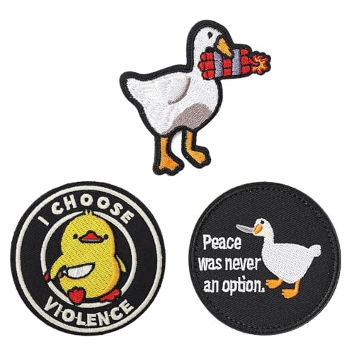 3 Stück Cartoon-Enten-Patches, Stick-Patches, Stick-Patches, Aufnäher, Rucksack-Patches, lustige Stick-Patches von SLAXJNE