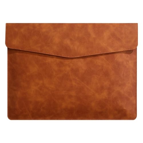 Aktenordner aus Leder A4 Leder Dokumententasche Business Büro Aufbewahrungstasche Leder Handheld Aktentasche(Brown) von SLEDEZ