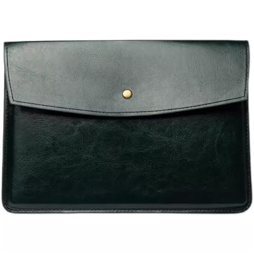 Aktenordner aus Leder Business Leder Clutch Tragbare Taschen Verträge Rechnungen Dokumente Taschen(Green) von SLEDEZ