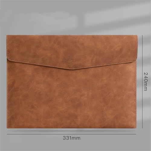 Aktenordner aus Leder Handheld-Organizer-Tasche aus Leder for Daten, Geschäftsbüro, Verträge und Rechnungen(Brown) von SLEDEZ