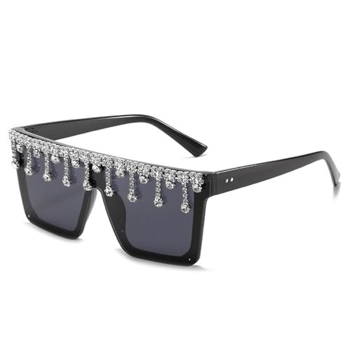 SLEDEZ Partybrille Diamant-Sonnenbrille, personalisierte randlose Sonnenbrille(Gray) von SLEDEZ