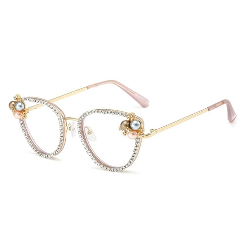 SLEDEZ Partybrille Personalisierter Flachspiegel mit Strasssteinen, 2 Farben erhältlich(Pink) von SLEDEZ