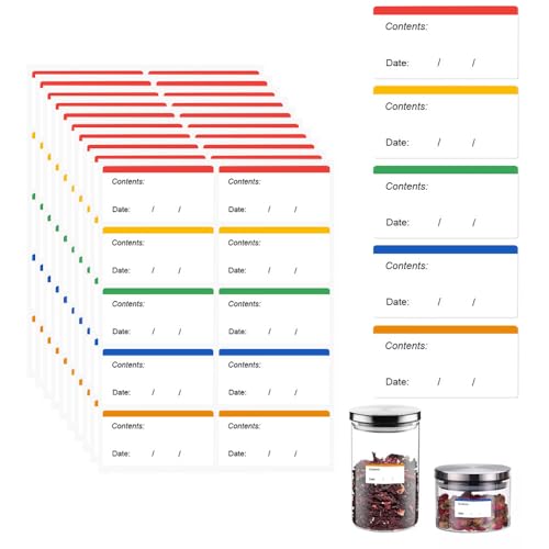 300 Stück Leicht Abziehbare Gefrieretiketten,Ablösbare Etiketten Klebeetiketten für Gefriergut, Farblich Gefrieretiketten zum Beschriften,Universal Etiketten für Küche Marmelade(60x30mm) von SLIVERBA