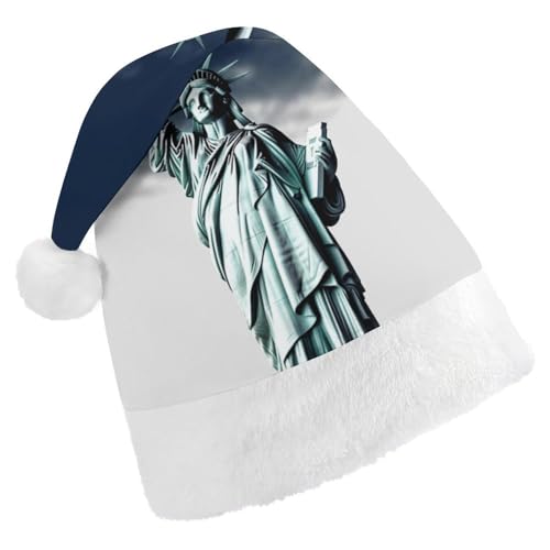 Weihnachtsmütze für Erwachsene, bequeme Weihnachtsmütze, Weihnachtsmannmütze, Freiheitsstatue, bedruckte Weihnachtsmützen für Unisex von SLKMHFT