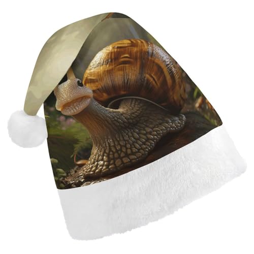 Weihnachtsmütze für Erwachsene, bequeme Weihnachtsmütze, Weihnachtsmütze, Cartoon-Schnecke, bedruckte Weihnachtsmützen für Unisex von SLKMHFT