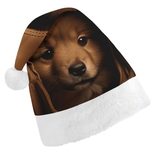 Weihnachtsmütze für Erwachsene, bequeme Weihnachtsmütze, Weihnachtsmütze, Chow Chow Welpe, Sonde, bedruckte Weihnachtsmützen für Unisex von SLKMHFT