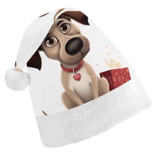 Weihnachtsmütze für Erwachsene, bequeme Weihnachtsmütze, Weihnachtsmütze, Hund, bedruckte Weihnachtsmützen für Unisex von SLKMHFT