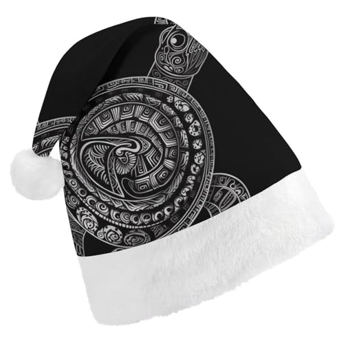 Weihnachtsmütze für Erwachsene, bequeme Weihnachtsmütze, Weihnachtsmütze, charakteristische Schildkröte, bedruckte Weihnachtsmützen für Unisex von SLKMHFT