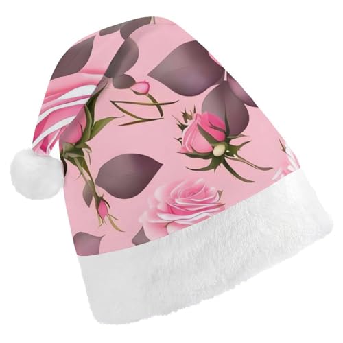 Weihnachtsmütze für Erwachsene, bequeme Weihnachtsmütze, Weihnachtsmütze, hübsche Rosen, bedruckte Weihnachtsmützen für Unisex von SLKMHFT