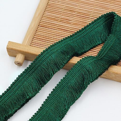 Quastenbesatz, exquisite Quastendekoration, 50 Meter Fransen-Quastenband aus Polyester, Quasten-Spitzenkantenbesatz, Fransenstoffband, bestickter Besatz for Vorhänge, Kleidung, Nähzubehör (rot) (Farbe von SLSKO