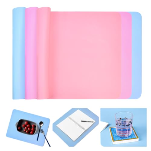 SLTAXAR 3 Stück Silikonmatte Basteln 30x40 Bastelunterlage Kinder Knetunterlage Rutschfest Knetmatte set Silikon Unterlage Matte Schule DIY Antihafte Tischmatte für Kinder Epoxidharz Basteln Handwerk von SLTAXAR