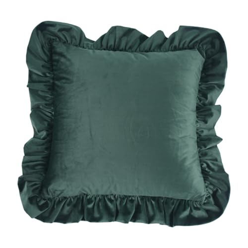 Quadratischer 3D-Kissenbezug, gerüscht, 50 cm, Plüschstoff, knitterfrei, mit Reißverschluss, für Sofa, Schlafzimmer Quadratischer 3D-Kissenbezug, gerüscht, 50 cm, Plüschstoff, knitterfrei, mit Reißverschluss, für Sofa, Schlafzimmer von SLXLYH
