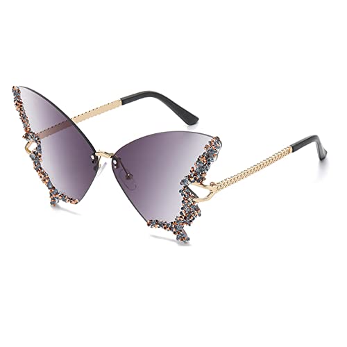 SLXLYH Schmetterling randlos kleines Gesicht Schmetterling Brille Strass Schmetterling von SLXLYH