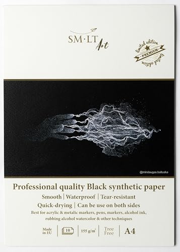 SM-LT Beaux-Arts Block Yupo schwarz, A4, 10 Blatt, 155 g/m² von SM-LT