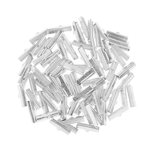 100er pack aus aus Crimp Ende Schmuck DIY Basteln Set Bandklemme Karabinerverschluss, 25mm Splitter von SM SunniMix