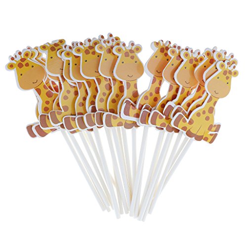 24x Giraffen Kuchen Picks Cupcake Topper Tortenstecker Muffin Dekoration für Party und Geburtstag von SM SunniMix